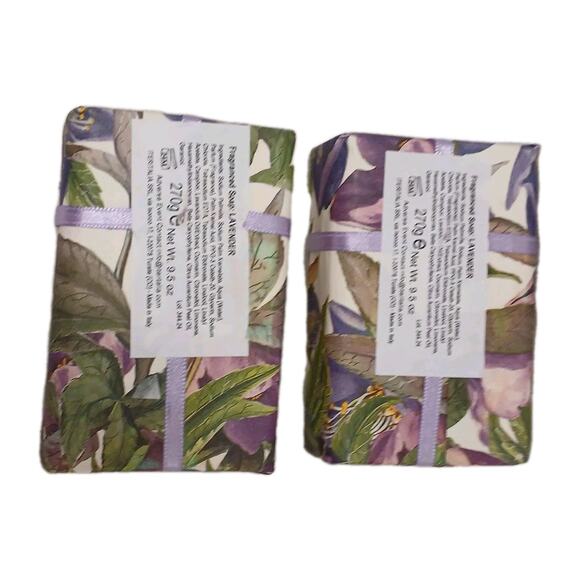 2 Bars of Luxury Italian Soap Lavender Gift Wrapped Jeweled Italy Luxe Spa Bath - Picture 12 of 12